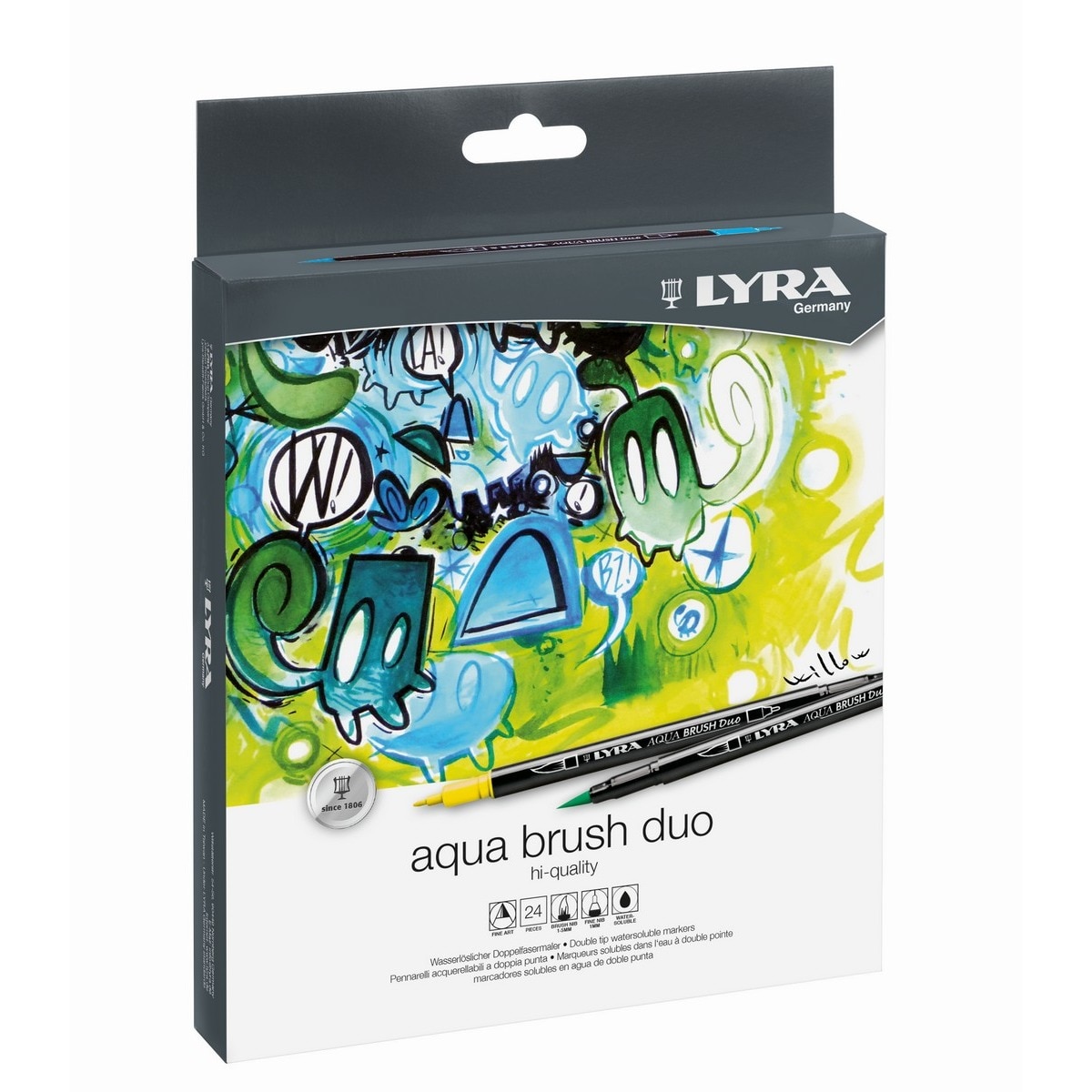 Marcadores Dupla Ponta Aguareláveis Lyra Aqua Brush Duo 1