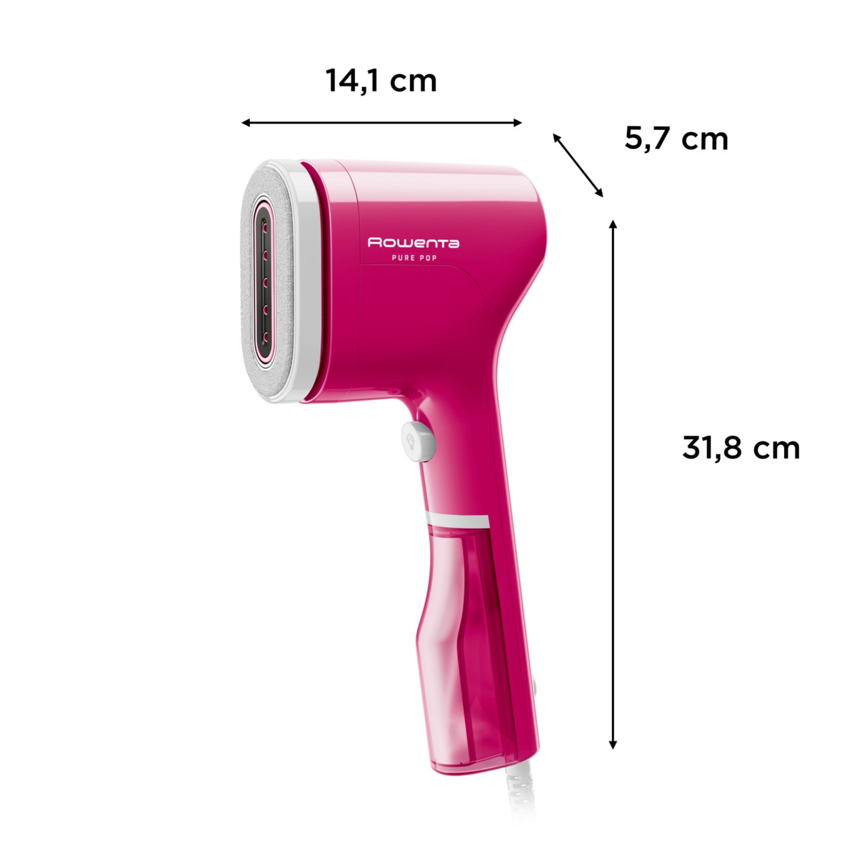 Cepillo de vapor vertical Rowenta Pure Pop higieniza y plancha Rosa-7