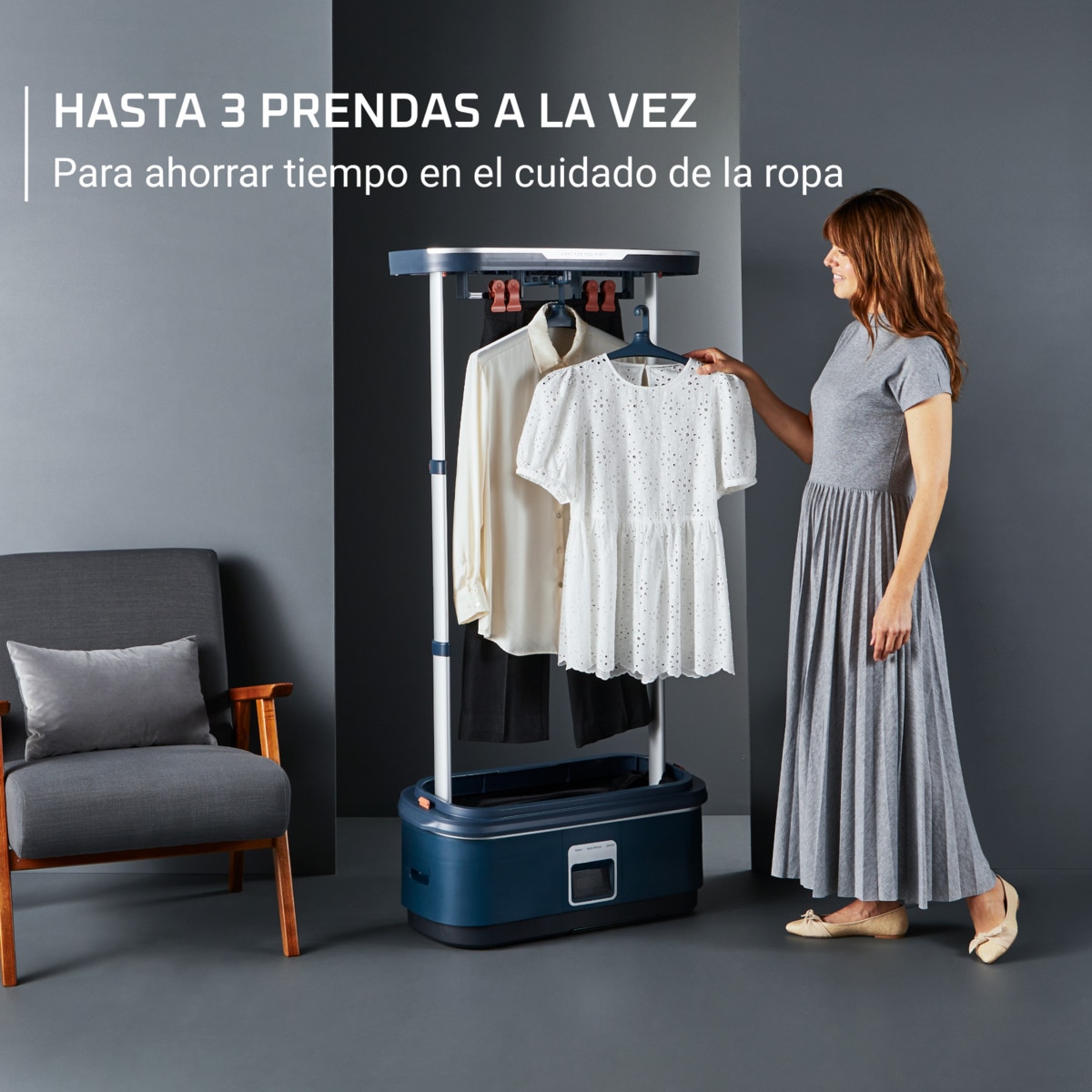 Robot de planchado Rowenta Care for you First elimina arrugas, olores y desinfecta Azul oscuro-7