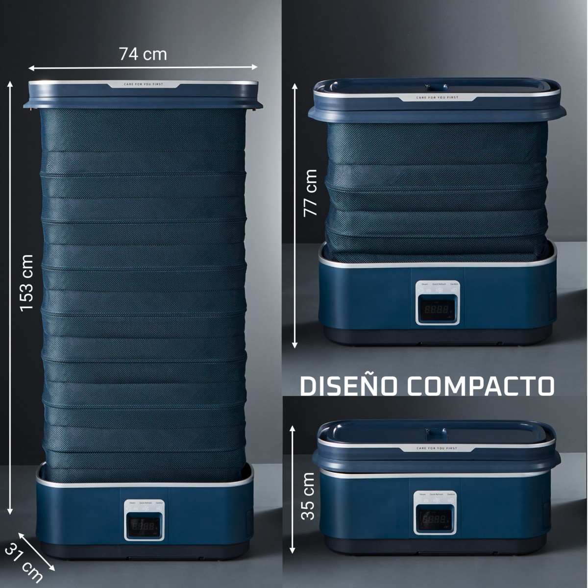 Robot de planchado Rowenta Care for you First elimina arrugas, olores y desinfecta Azul oscuro-6