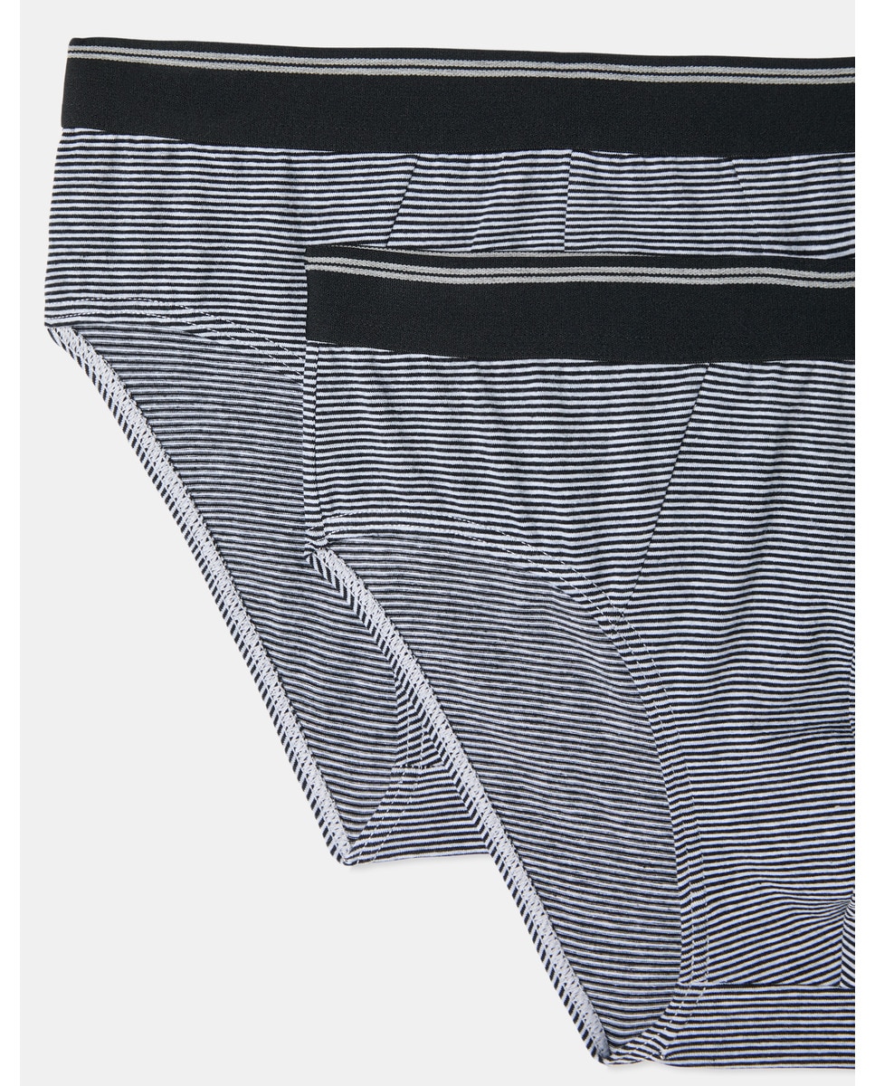 Pack 2 slips con rayas tejidas de hombre Negro-4