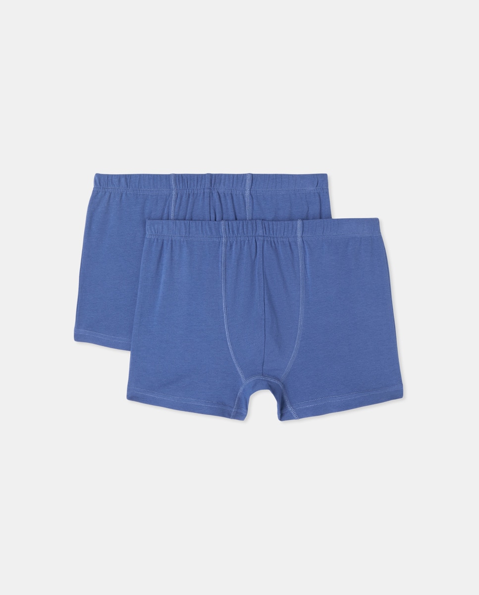 Pack 2 bóxers liso con goma cubierta de hombre Azul-5