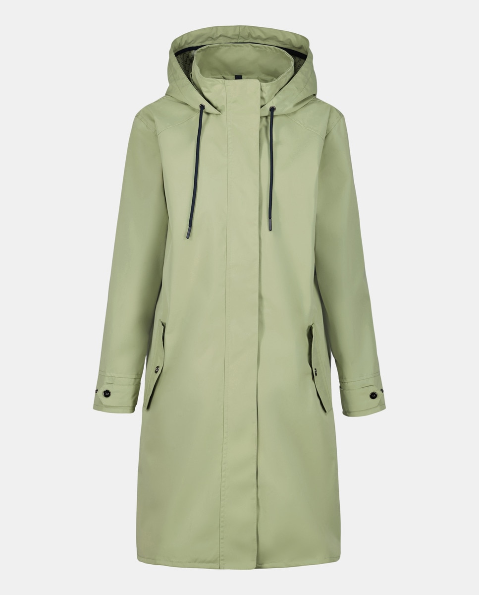 Gabardine Lisa com Capuz Caqui-4