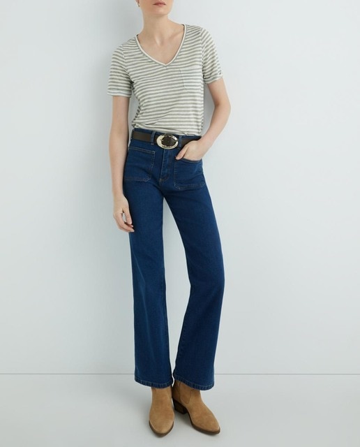 Imagen 0 de Camiseta de mujer manga corta cuello pico