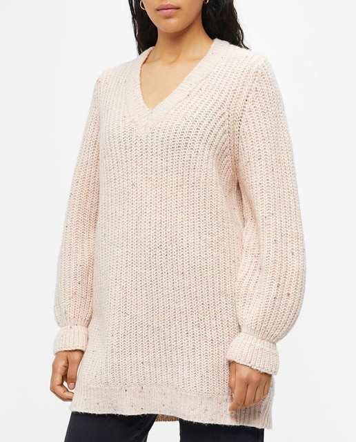 Imagen 0 de Jersey midi cuello de pico