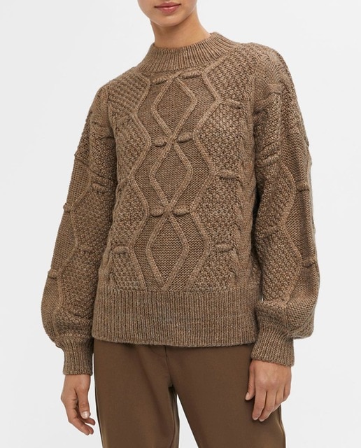 Imagen 0 de Jersey de mujer trenzado cuello perkins
