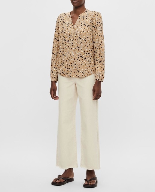 Imagen 0 de Blusa de mujer fluida cuello mao