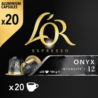 café intensidad 12 Onyx estuche 20 cápsulas compatibles con máquinas Nespresso - L'or Espresso