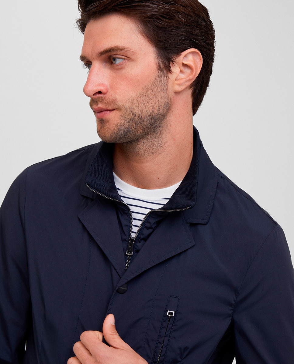 Casaco Estilo Blazer com Peitilho Azul-marinho-3