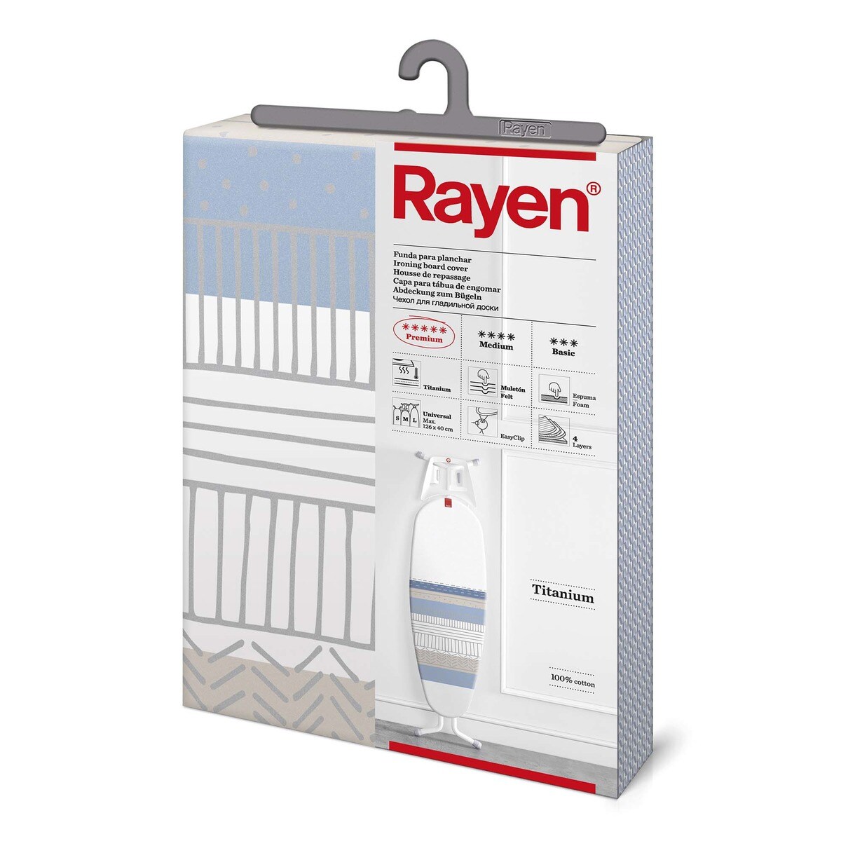 Funda para tabla de planchar universal 126 x 40 cm Rayen Multicolor-2
