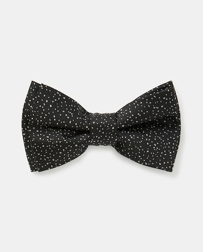 Imagen 0 de Pajarita de seda lunares en color negro
