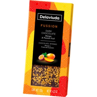 Chocolate Preto de Manga e Maracujá tablete 120 g - Delaviuda