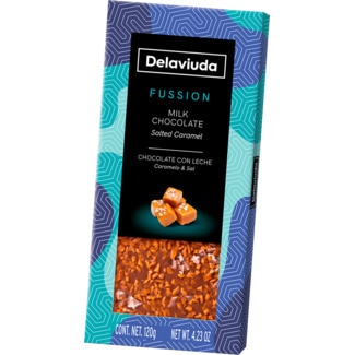Chocolate de Leite e Caramelo Salgado tablete 120 g - Delaviuda