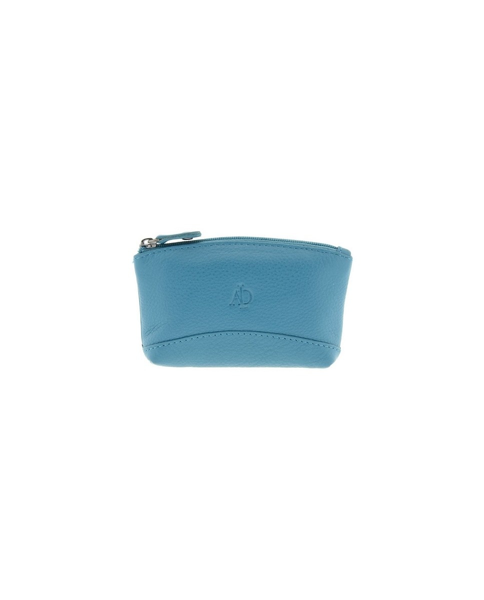 Porta-Moedas Pequeno em Couro Macio Azul Céu-1