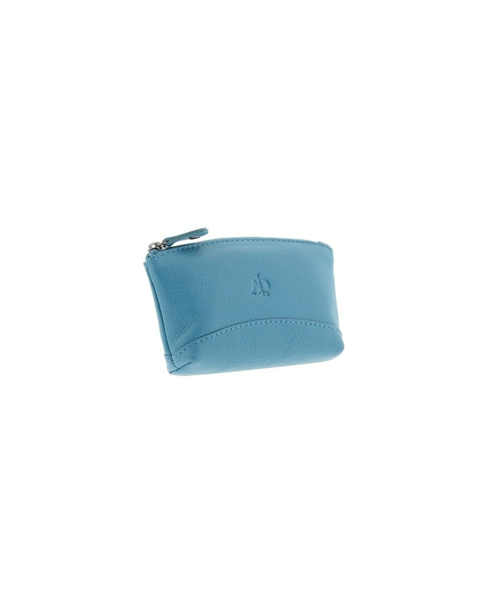 Porta-Moedas Pequeno em Couro Macio Azul Céu-2