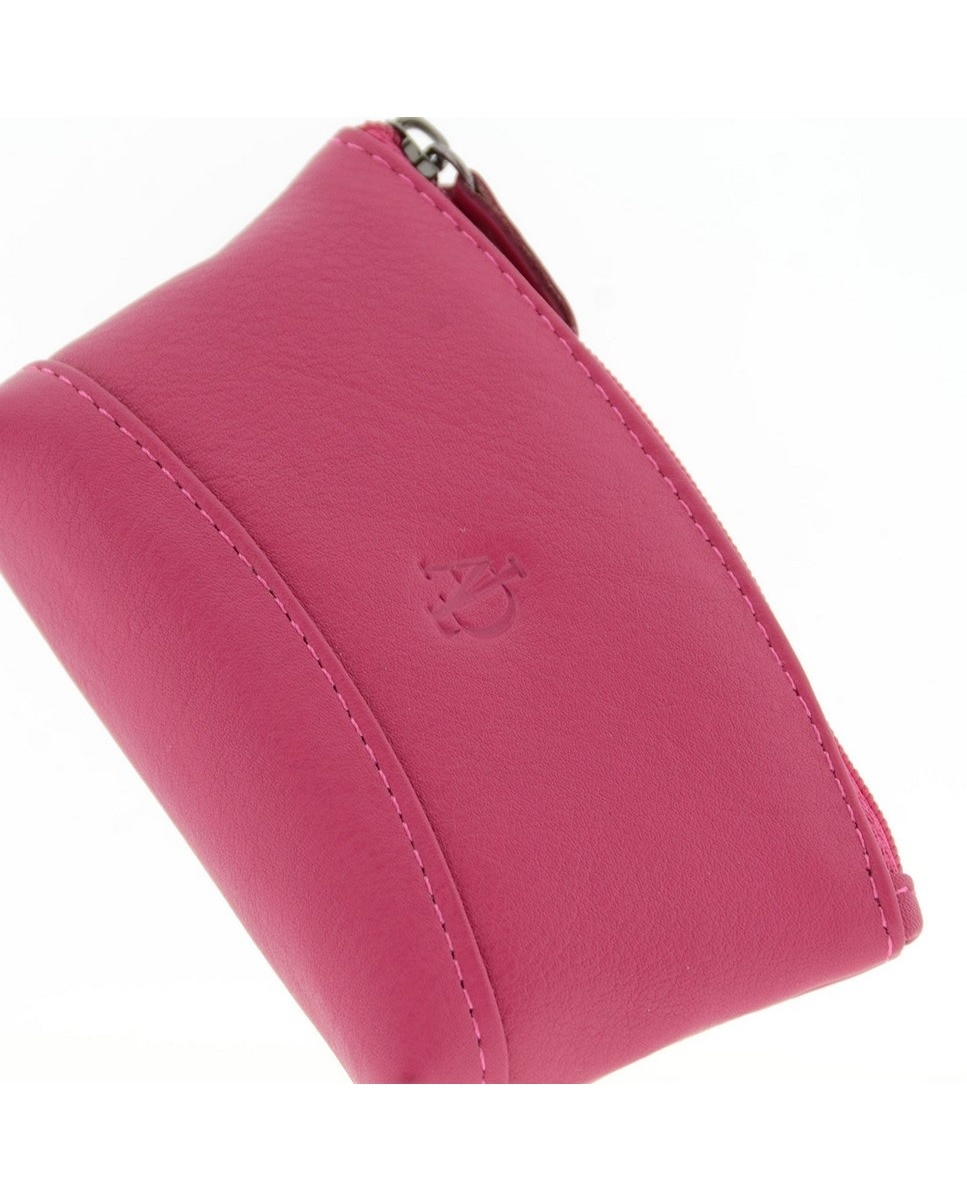 Porta-Moedas Pequeno em Couro Macio Rosa-5