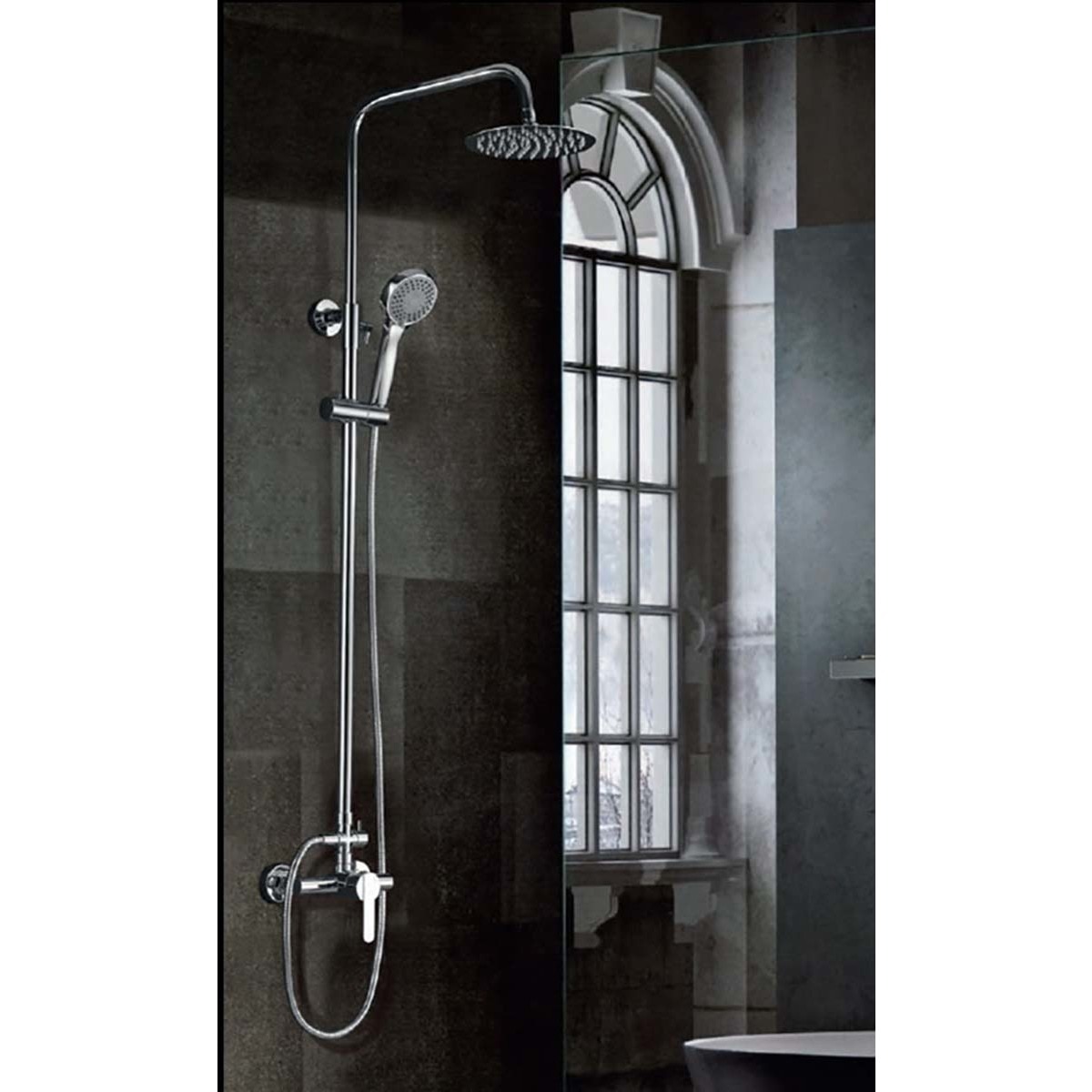 Conjunto de ducha monomando Roma Imex Cromo-2