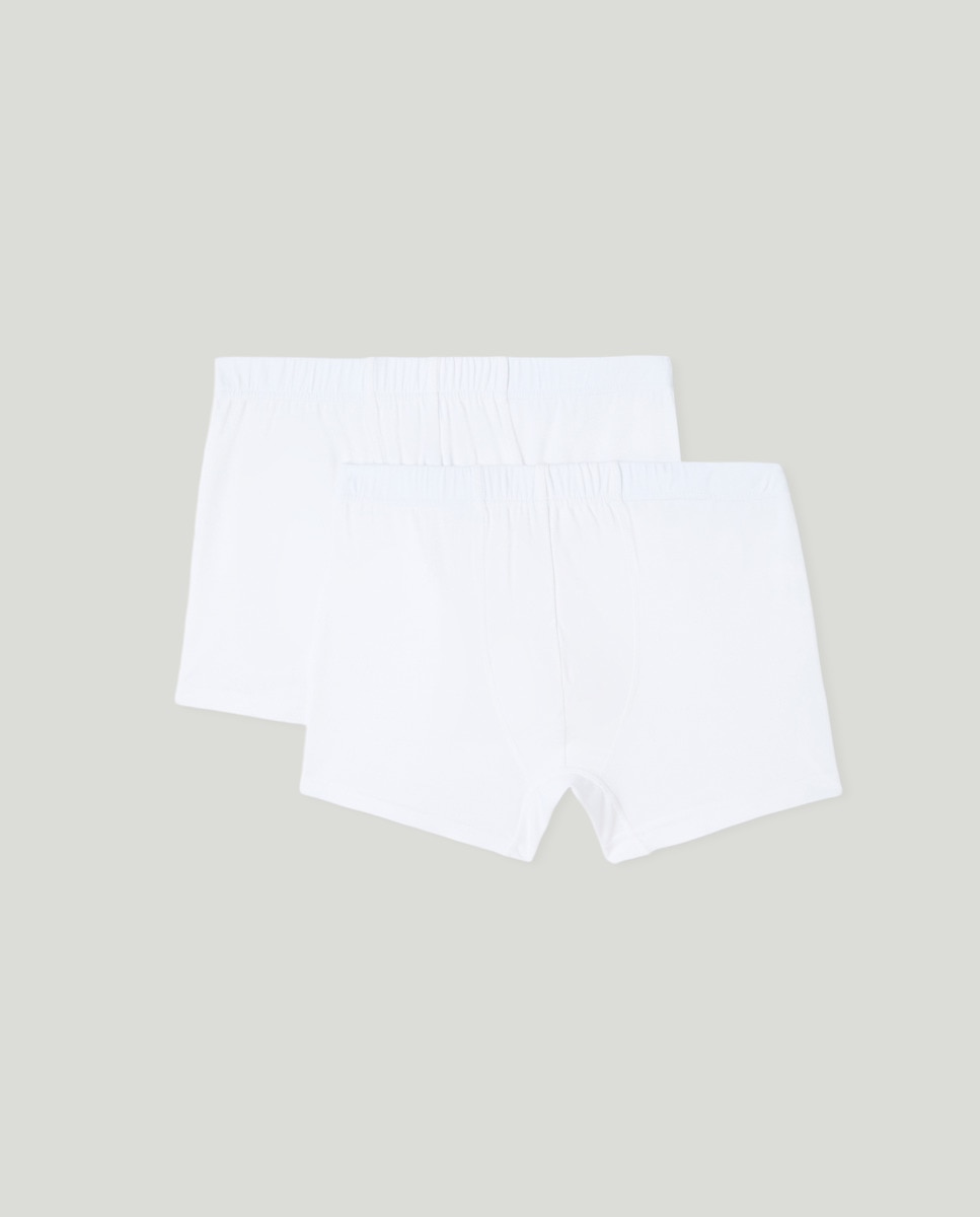 Pack 2 bóxers liso con goma cubierta de hombre Blanco-5
