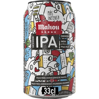 cerveza rubia variedad Session IPA lata 33 cl - Mahou 5 Estrellas