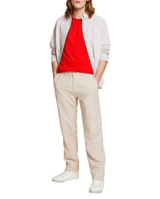 Imagen 0 de Pantalón lino de hombre chino tejido jaspeado