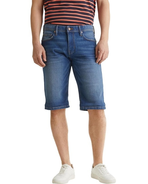 Imagen 0 de Bermuda vaquera de algodón orgánico de hombre azul