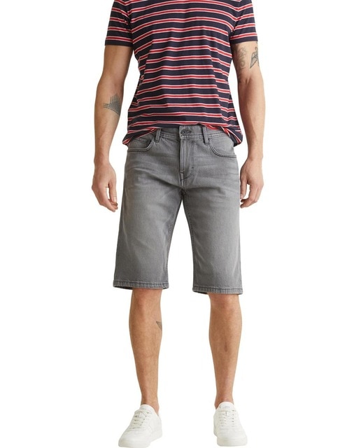 Imagen 0 de Bermuda vaquera de algodón orgánico de hombre gris