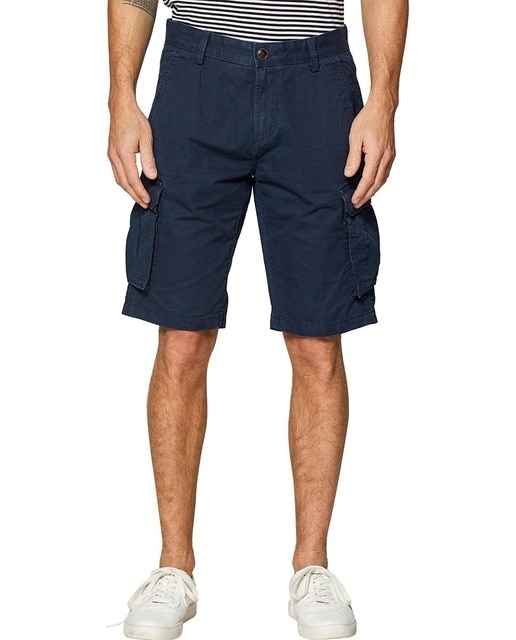 Imagen 0 de Bermuda tipo cargo en algodón orgánico de hombre azul marino