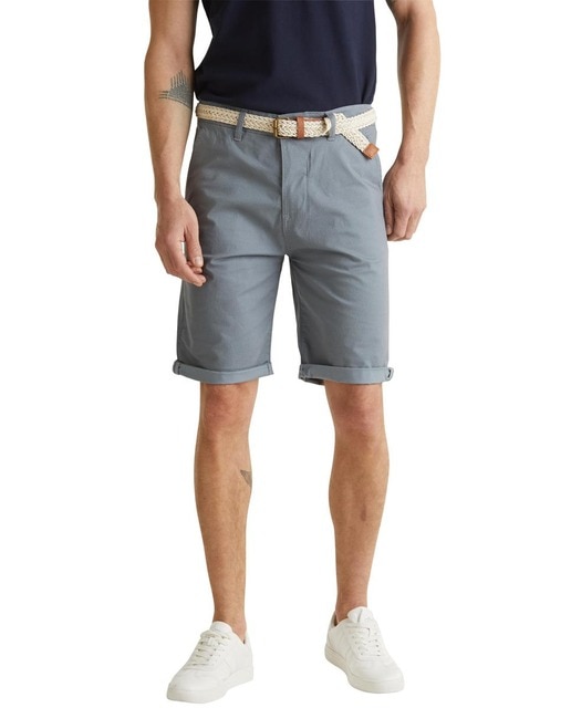 Imagen 0 de Bermuda tipo chino con algodón orgánico de hombre azul grisáceo