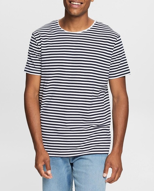 Imagen 0 de Camiseta básica de hombre rayas algodón