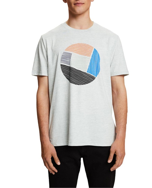 Imagen 0 de Camiseta de hombre con algodón estampado multicolor