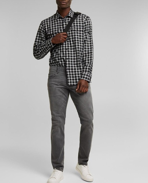 Imagen 0 de Vaqueros de hombre con algodón orgánico slim gris