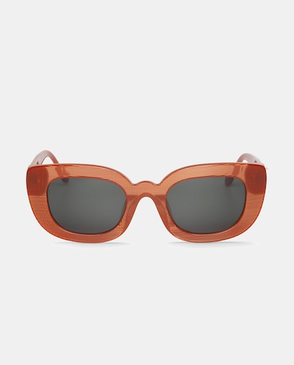 Imagem 0 de Óculos de Sol Unissexo Ovais de Acetato - Vermelho