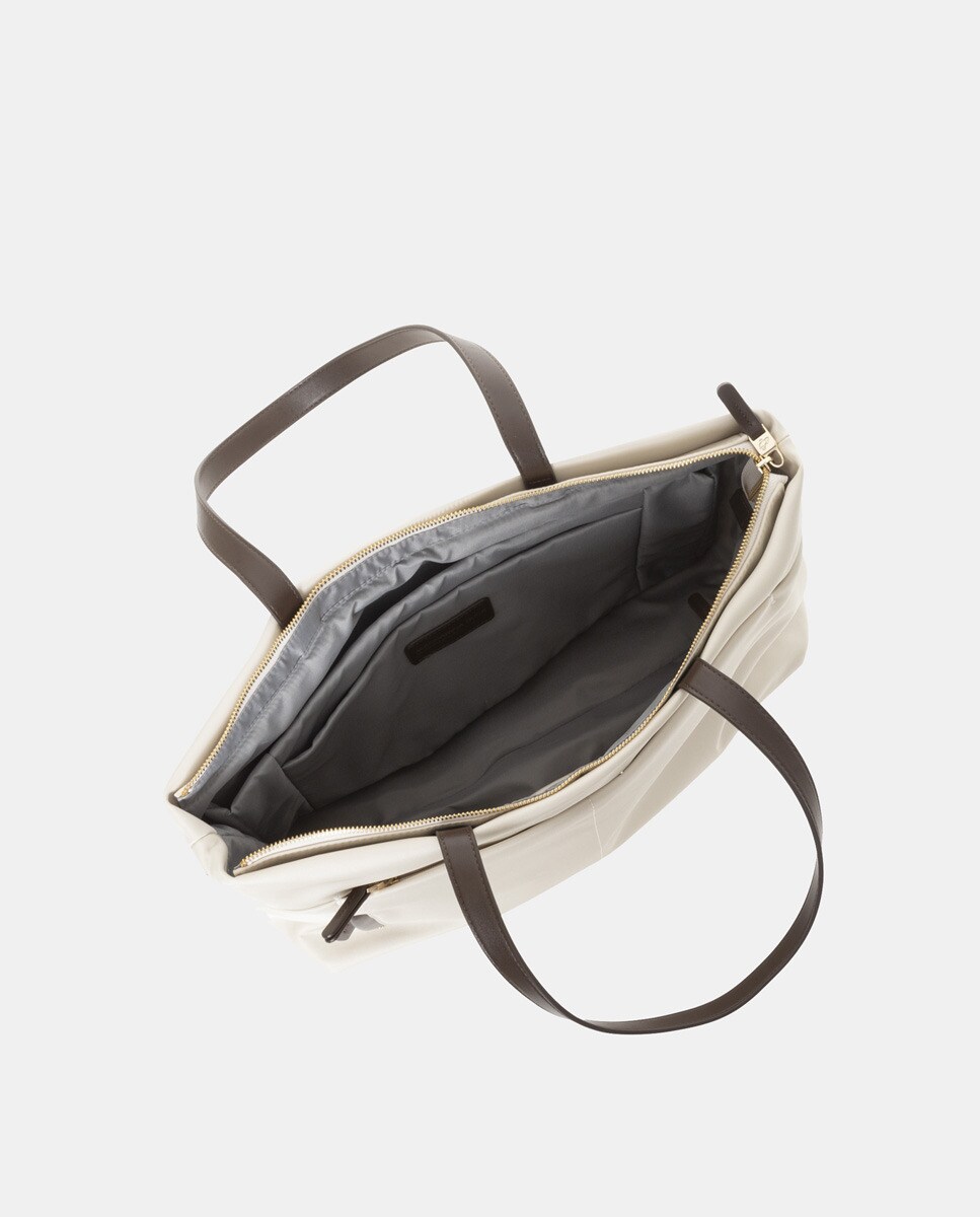 Mala Shopper PC - Castanho-Claro Bege-4