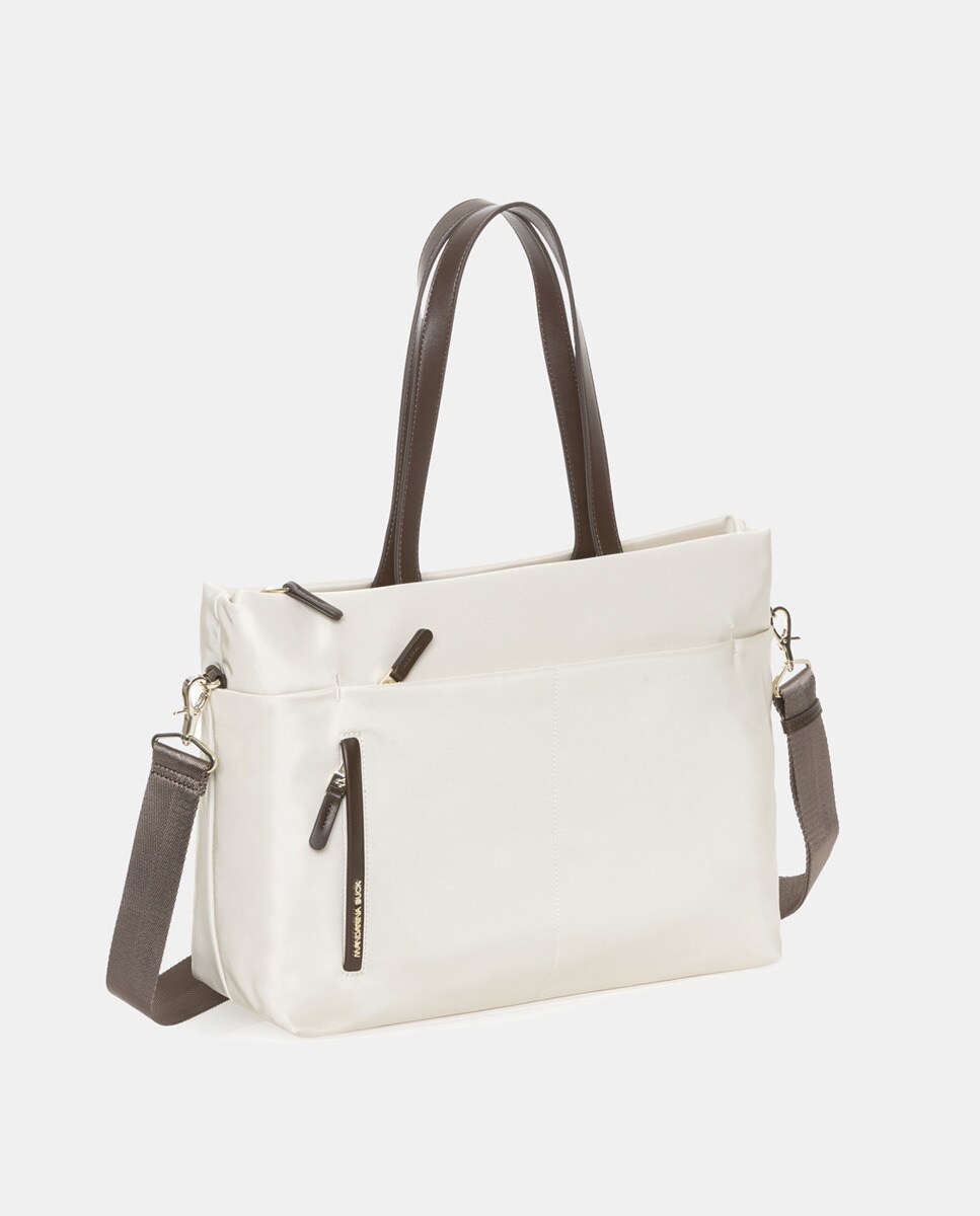 Mala Shopper PC - Castanho-Claro Bege-2