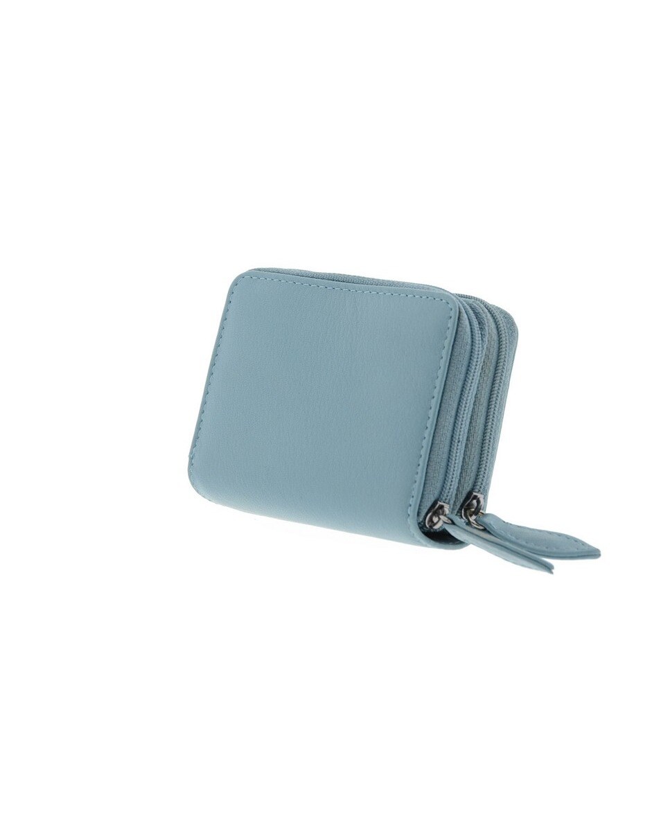 Porta-Cartões em Couro Azul Céu-3