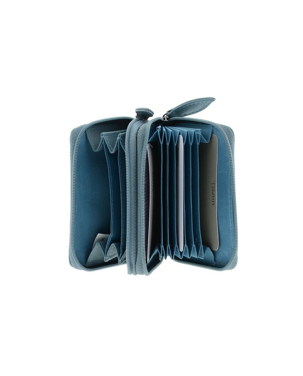 Porta-Cartões em Couro Azul Céu-4