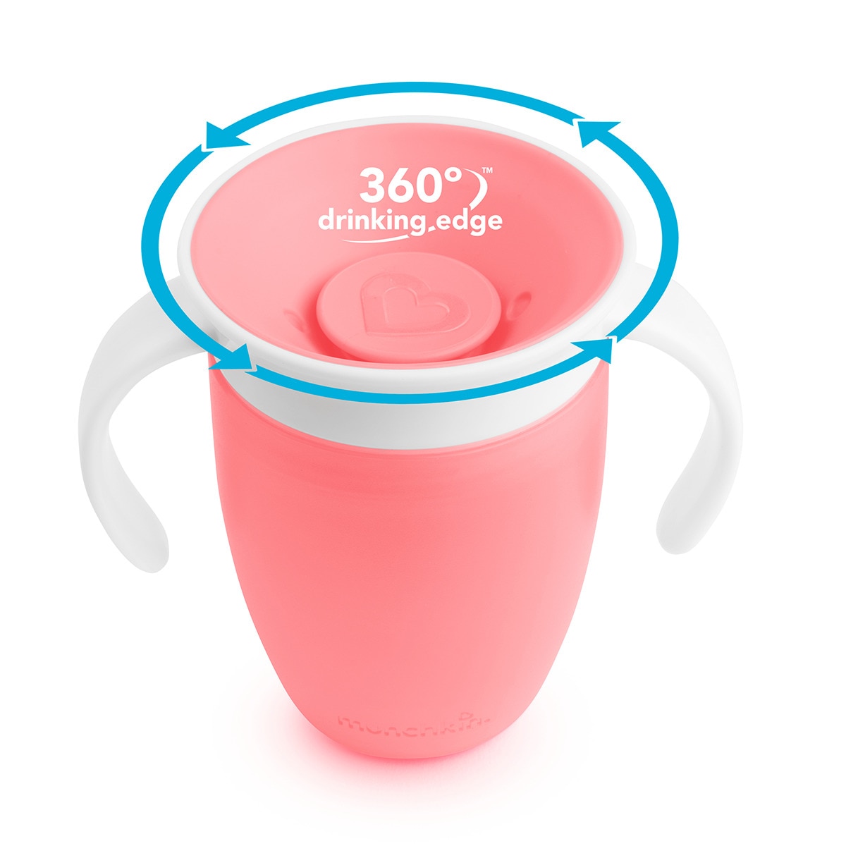 Taza de aprendizaje 360° Munchkin Miracle con asas 200ml Rosa Flamingo-6
