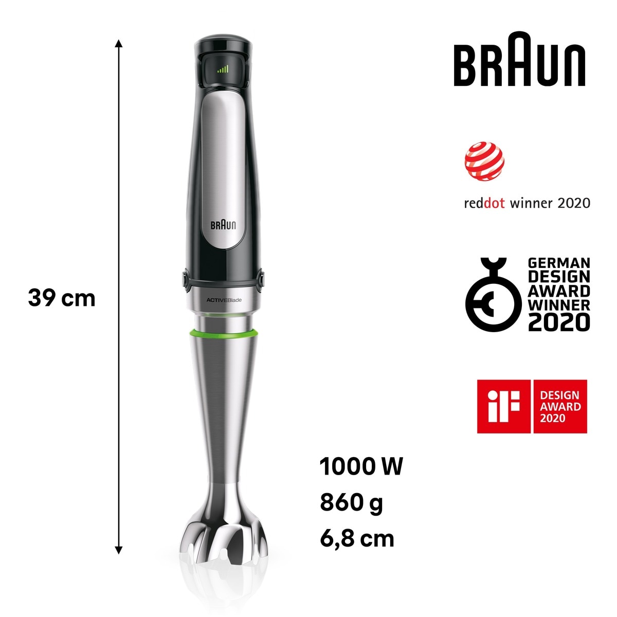 Batidora de mano Braun Minipimer MultiQuick 7 MQ7035X SmartSpeed Negro-8
