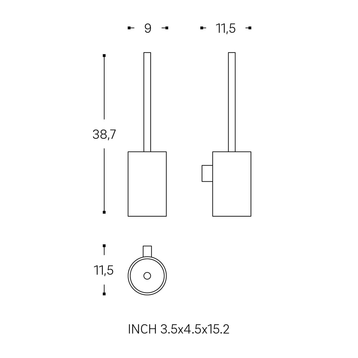 Escobillero de pared Architect S+ Cosmic Oro cepillado-4