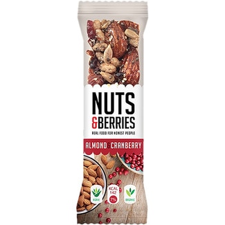 barrita ecológica con almendras y arándanos envase 30 g - Nuts & Berries