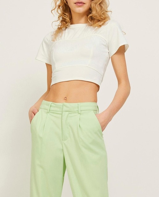 Imagen 0 de Camiseta de mujer crop top manga corta