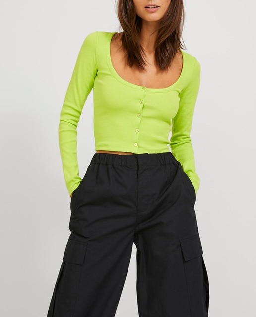 Imagen 0 de Chaqueta de punto rib de mujer.