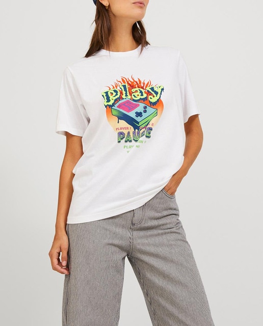 Imagen 0 de Camiseta estampada de manga corta de mujer.