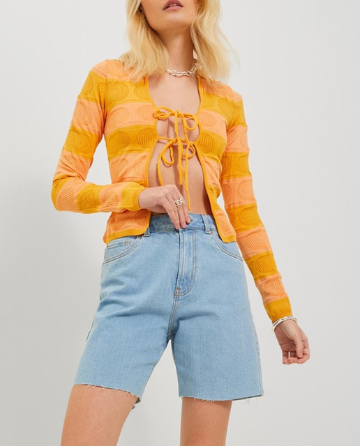 Imagen 0 de Cárdigan de punto cordones de mujer