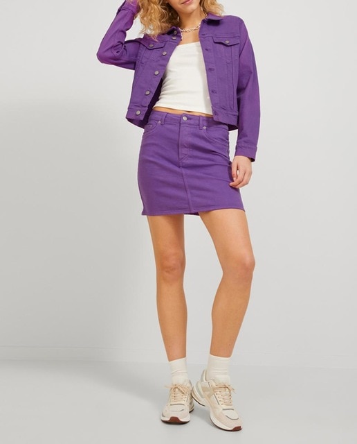 Imagen 0 de Falda mini vaquera de tiro alto