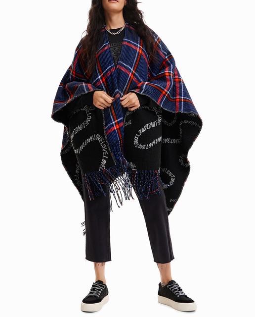 Imagen 0 de Poncho reversible cuadros