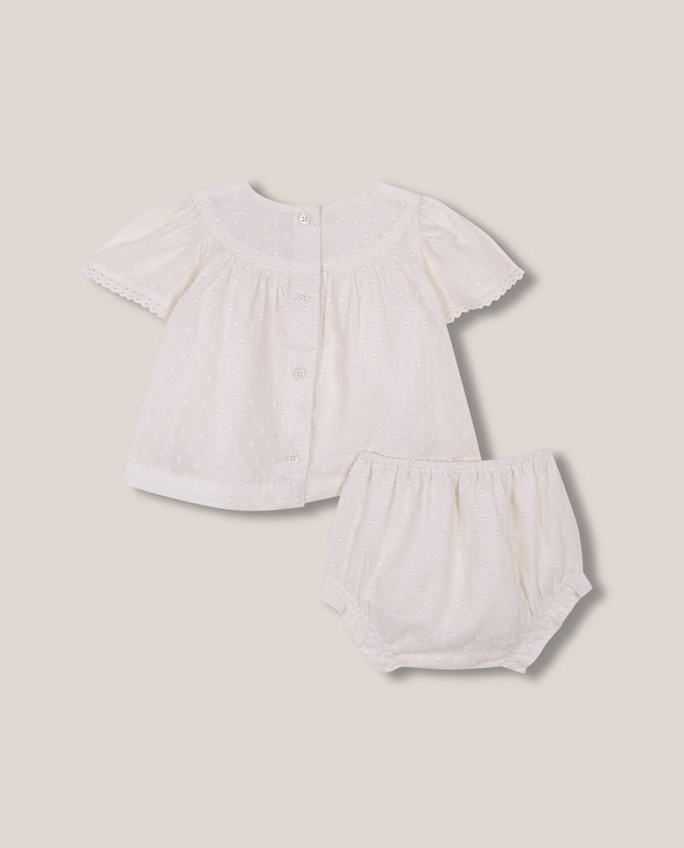 Conjunto com Touca e de Plumetti Branco-2