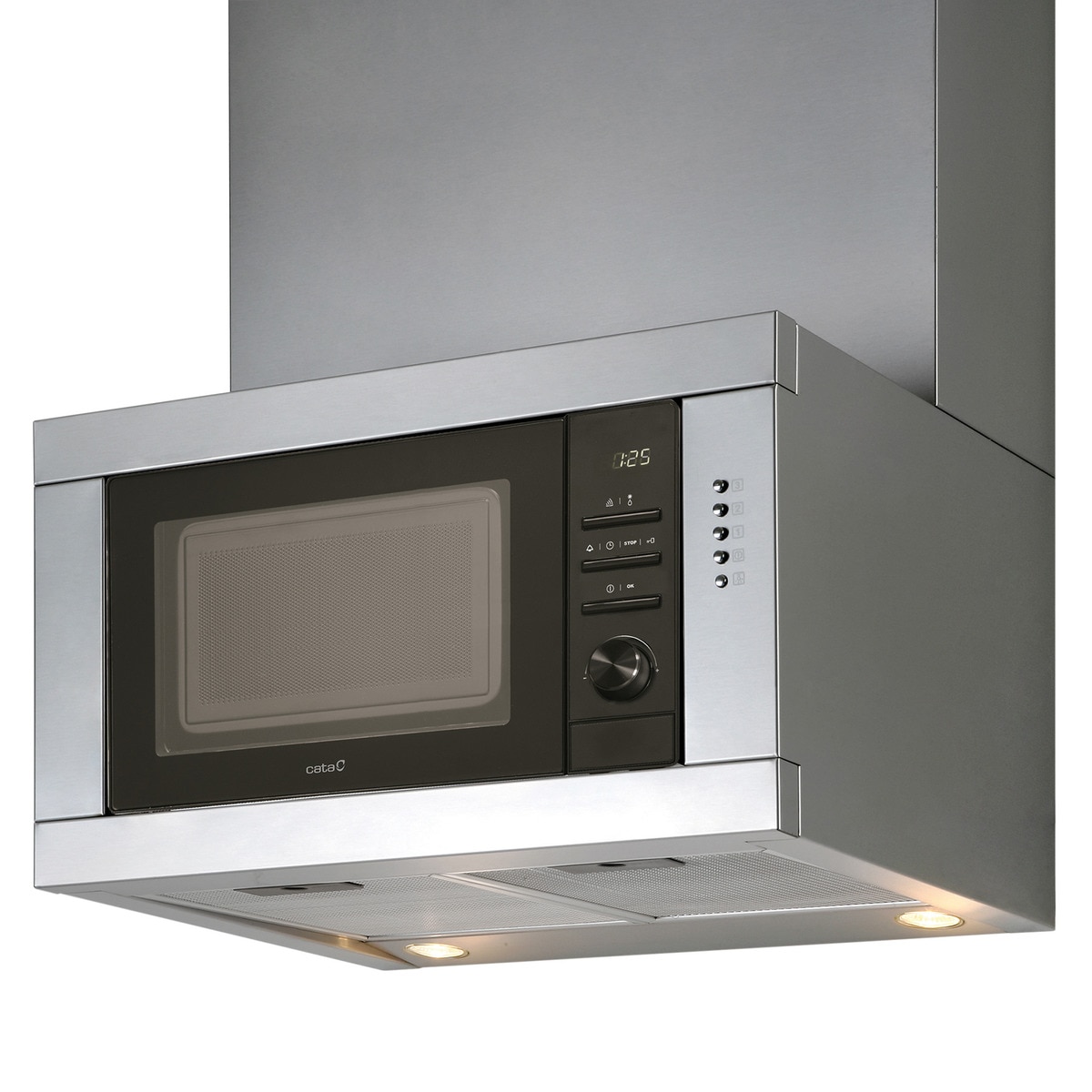 Campana decorativa Cata 3 velocidades, con microondas integrado - CHORUS XBK/C Inox / Negro-1