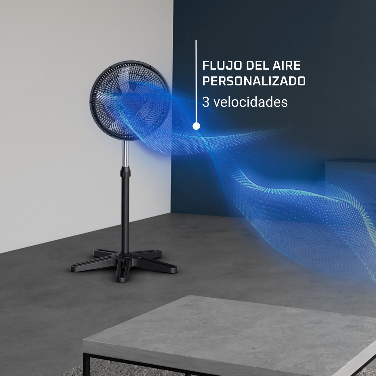 Ventilador de pie Rowenta VU3110 Turbo Essential con 3 velocidades 7