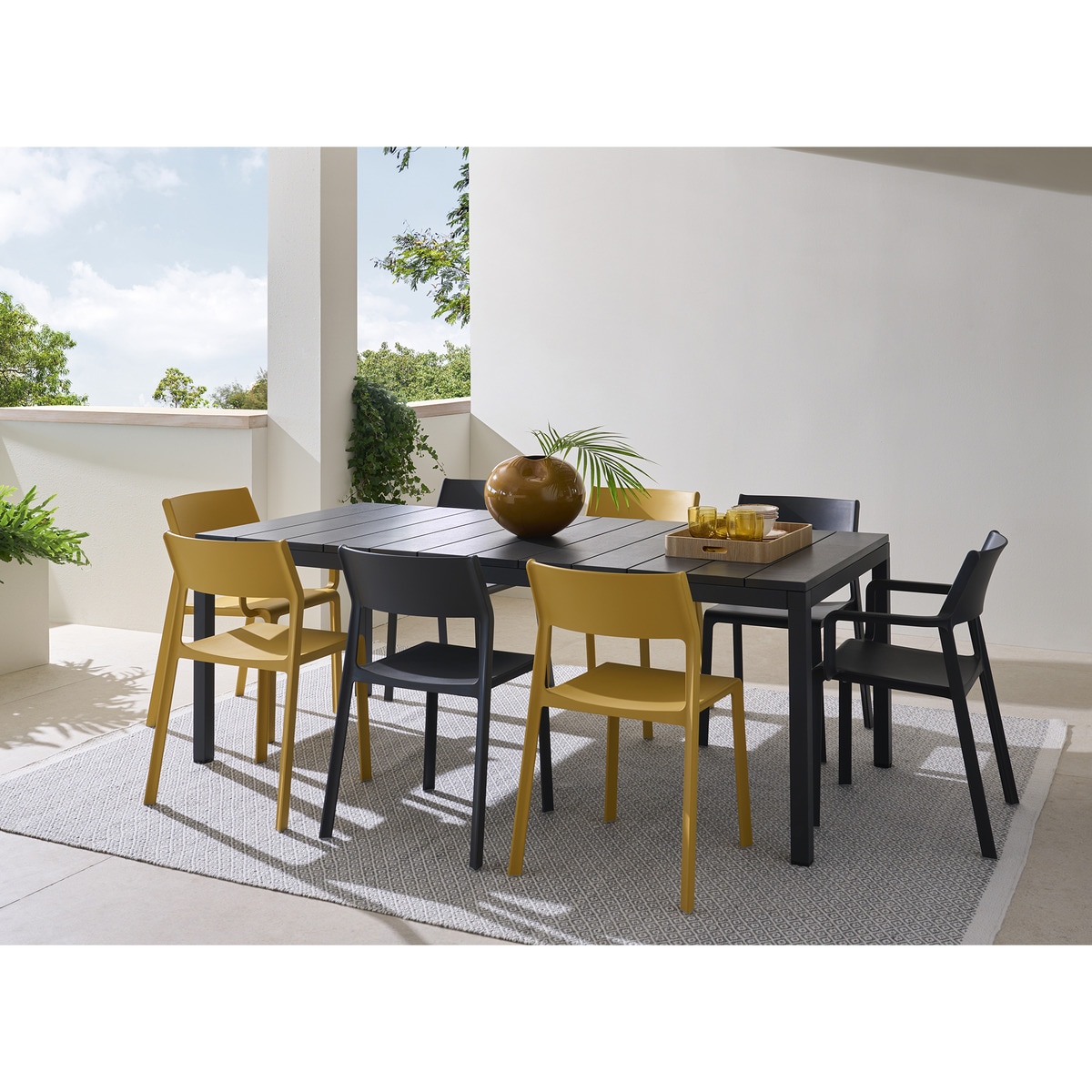 Cadeira de Refeições de Jardim Trill Mostarda-5